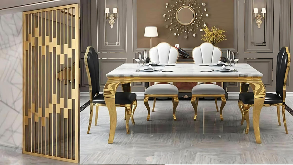SS Furniture — luxury gold dining set